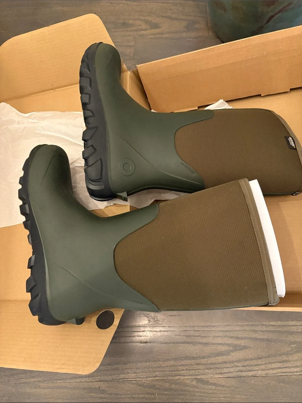 Bogs Men's Dark Olive Green Waterproof Mid-Calf Rain Boots